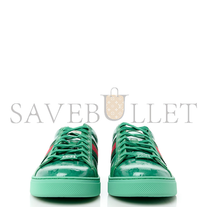 G*u*i ace monogrammed leather-trimmed coated-canvas sneakers 576963